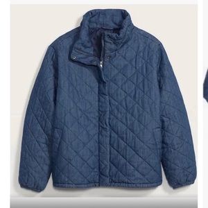 Quilted denim/chambray warm coat- Old Navy women’s size Large